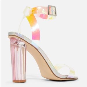 JustFab Hanna Transparent Heeled Sandal